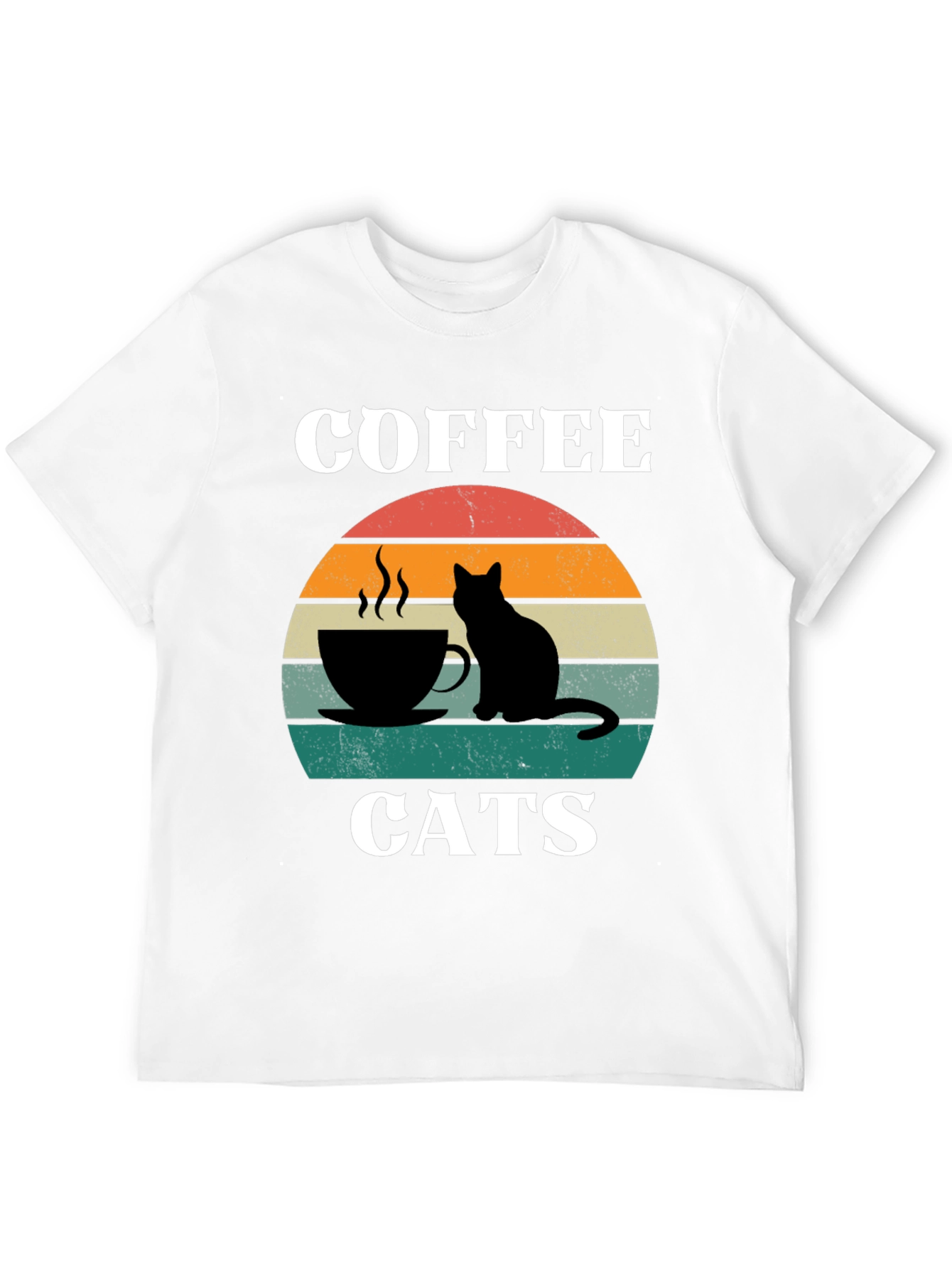 Coffee Cats Graphic T-Shirt Cool Cat Lover Tee