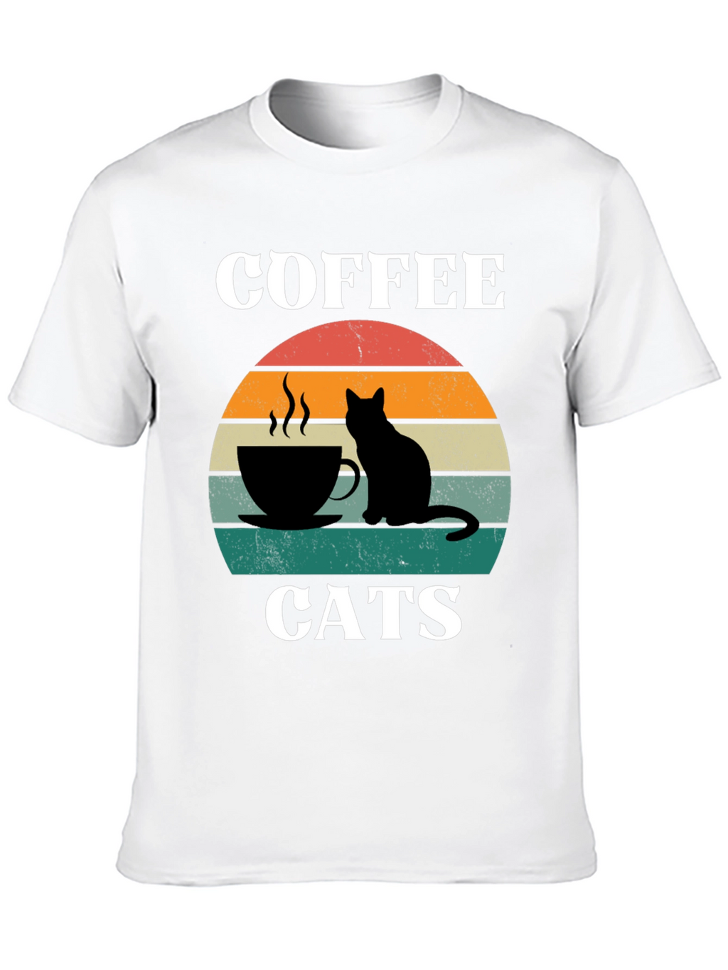 Coffee Cats Graphic T-Shirt Cool Cat Lover Tee