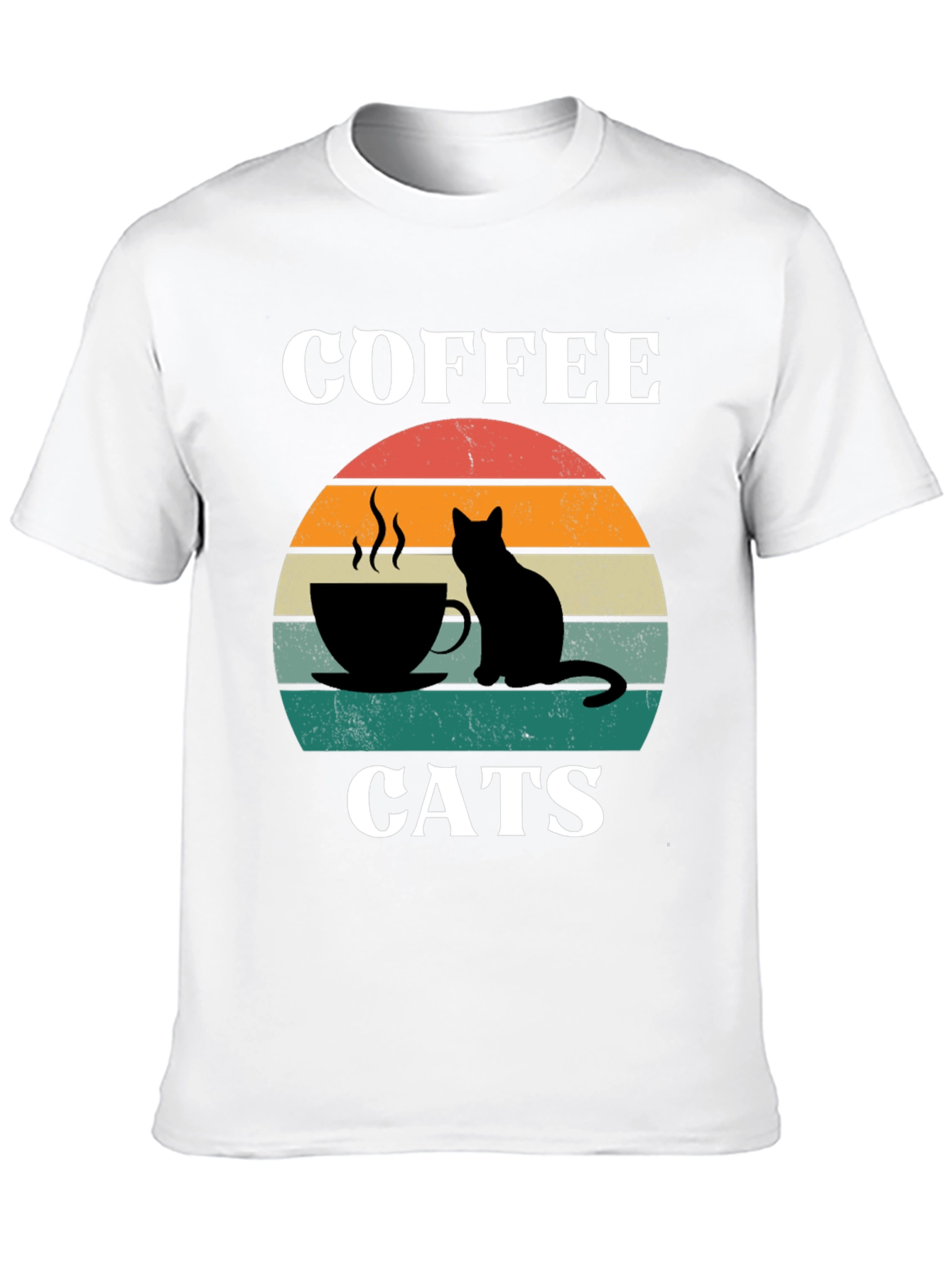 Coffee Cats Graphic T-Shirt Cool Cat Lover Tee