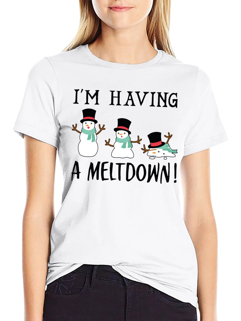 Funny Snowman Meltdown Graphic Tee