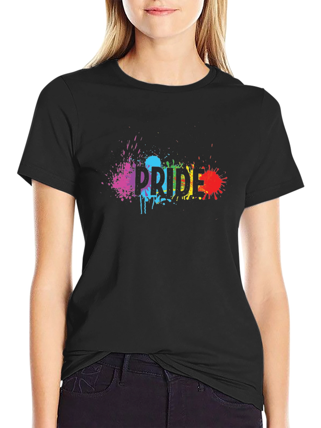 Pride Splatter Graphic Tee - Black