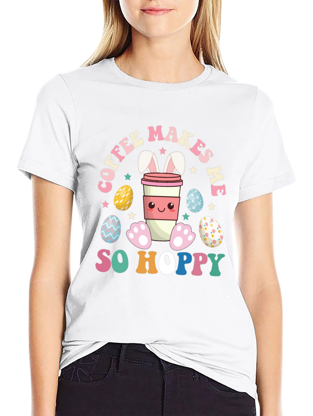 Coffee Makes Me So Hoppy Easter Bunny T-Shirt