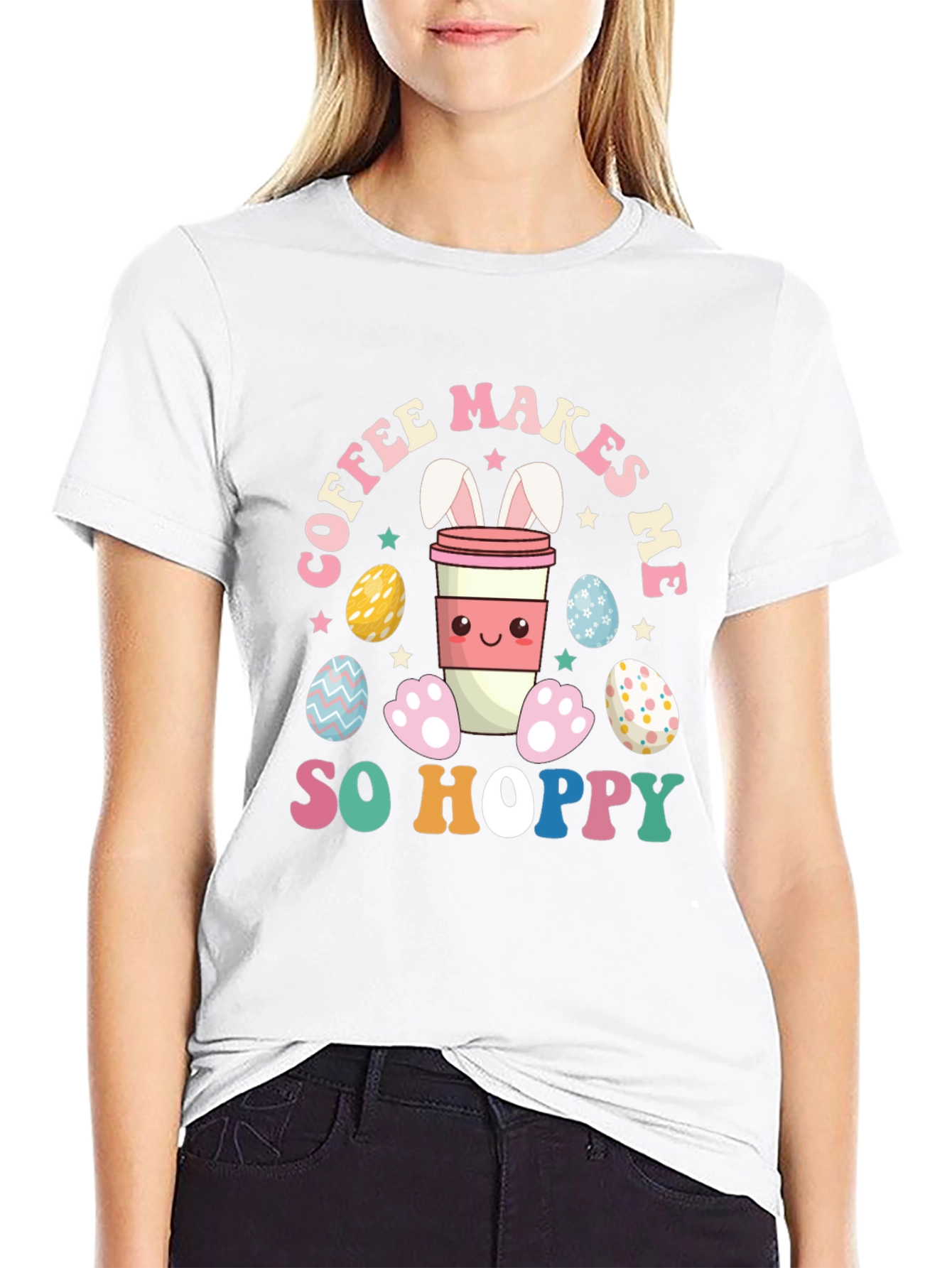 Coffee Makes Me So Hoppy Easter Bunny T-Shirt