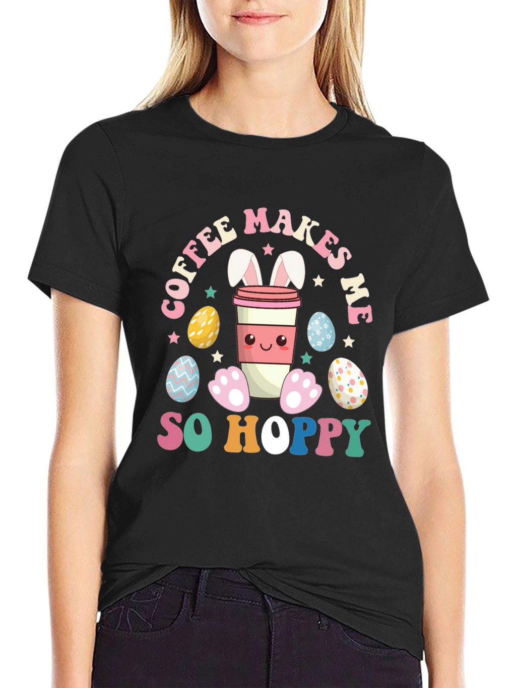 Coffee Makes Me So Hoppy Easter Bunny T-Shirt