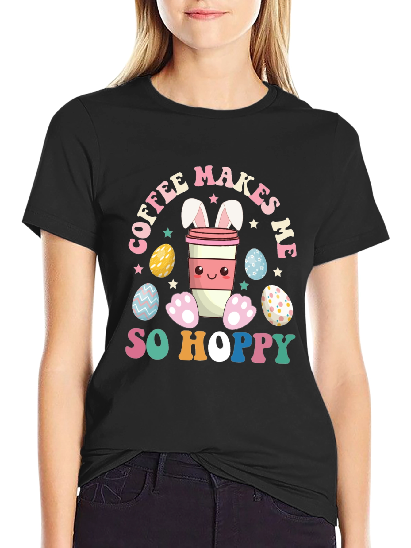 Coffee Makes Me So Hoppy Easter Bunny T-Shirt