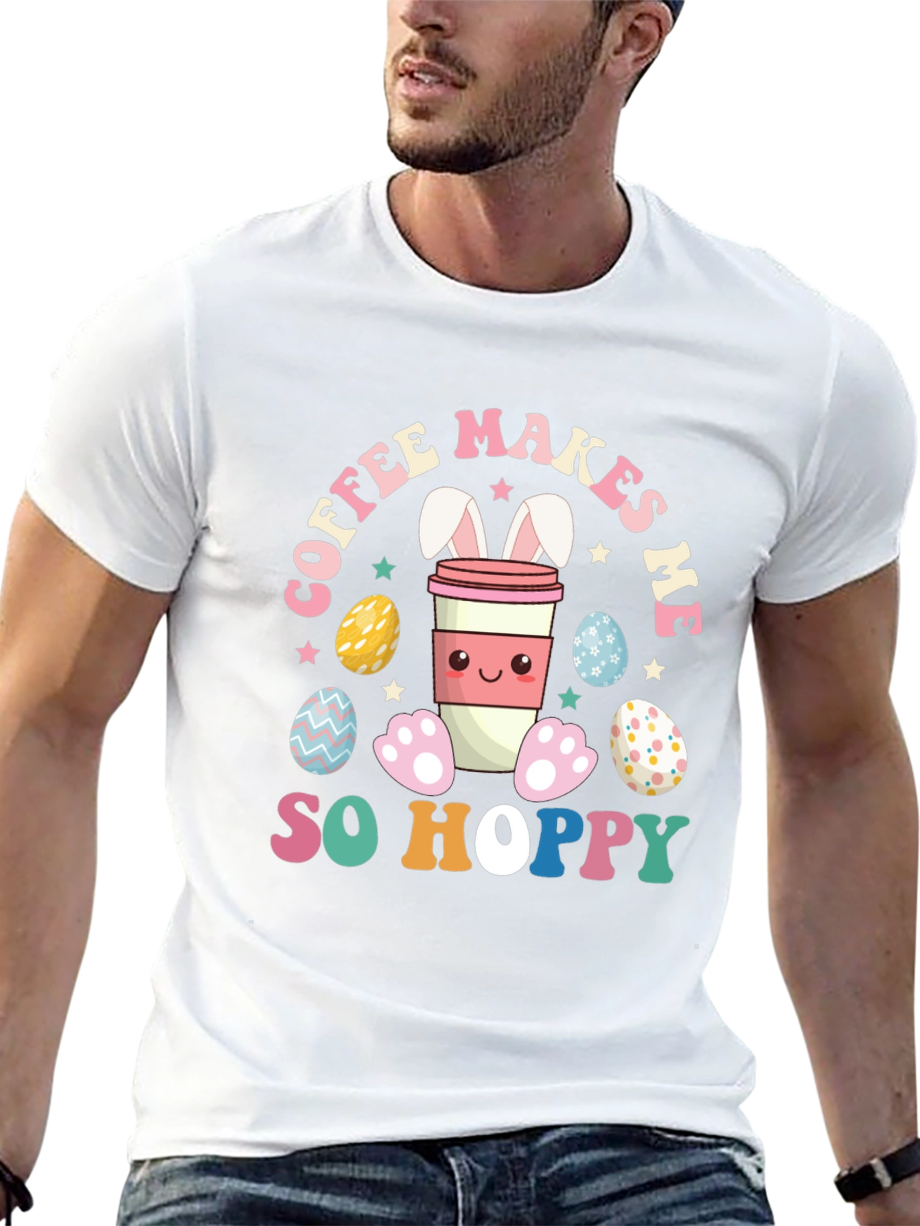 Coffee Makes Me So Hoppy Easter Bunny T-Shirt