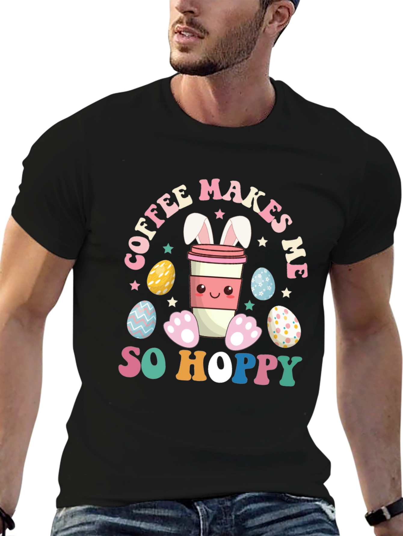 Coffee Makes Me So Hoppy Easter Bunny T-Shirt