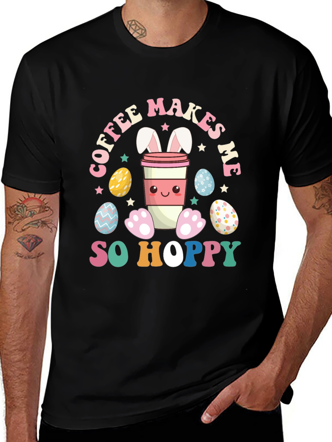 Coffee Makes Me So Hoppy Easter Bunny T-Shirt