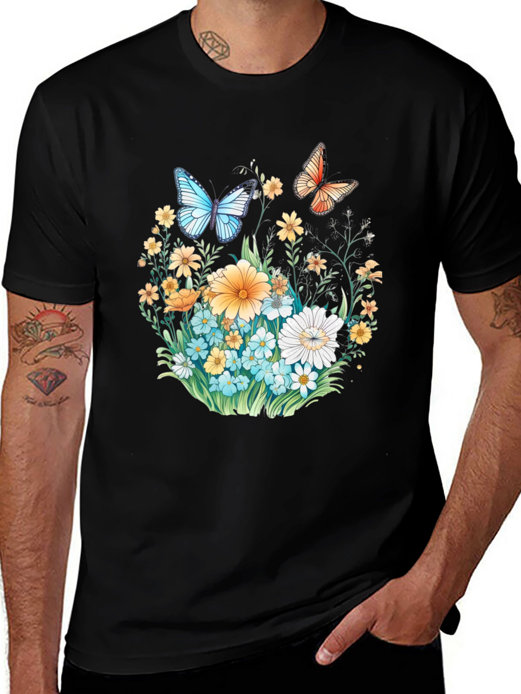 Floral Butterfly Graphic T-Shirt