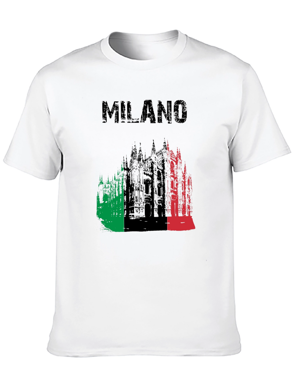 Milano Italy T-Shirt | Italian Flag Cathedral Design