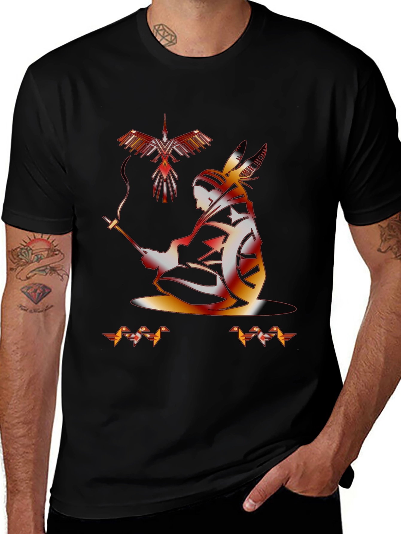 Native American Graphic Black T-Shirt