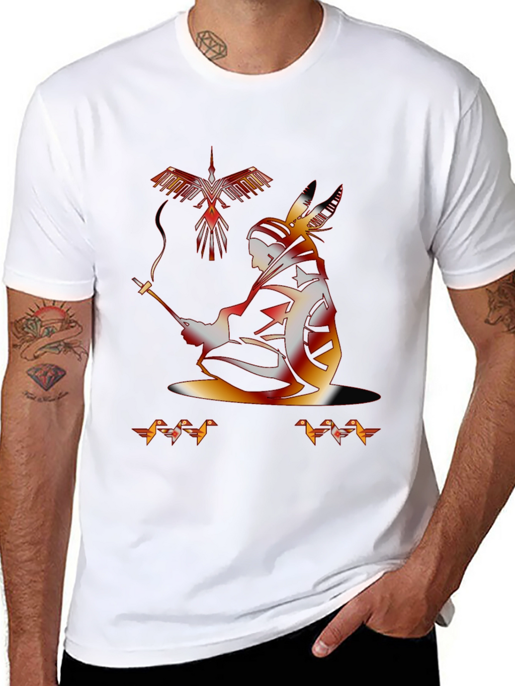 Native American Graphic Black T-Shirt