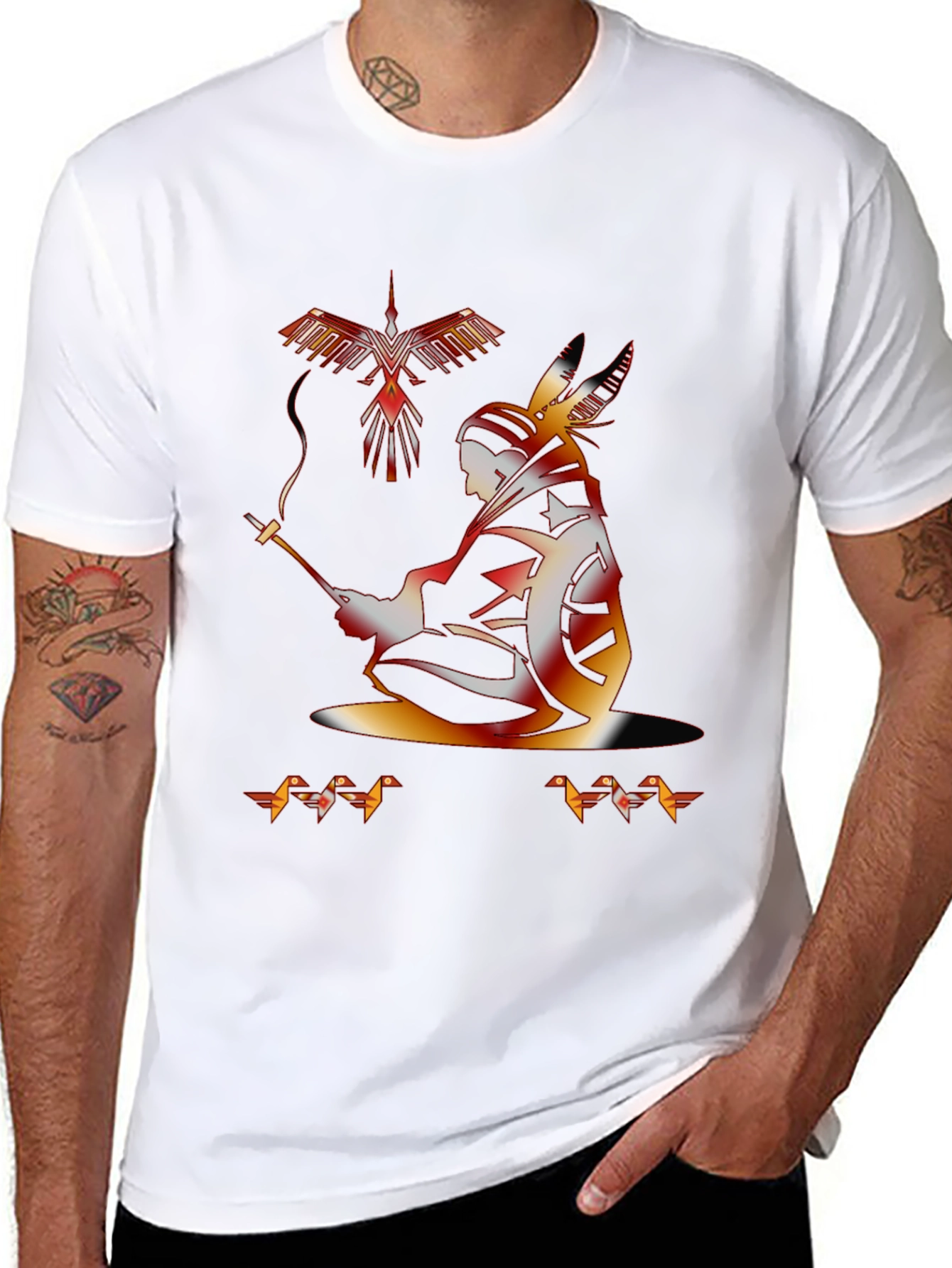 Native American Graphic Black T-Shirt