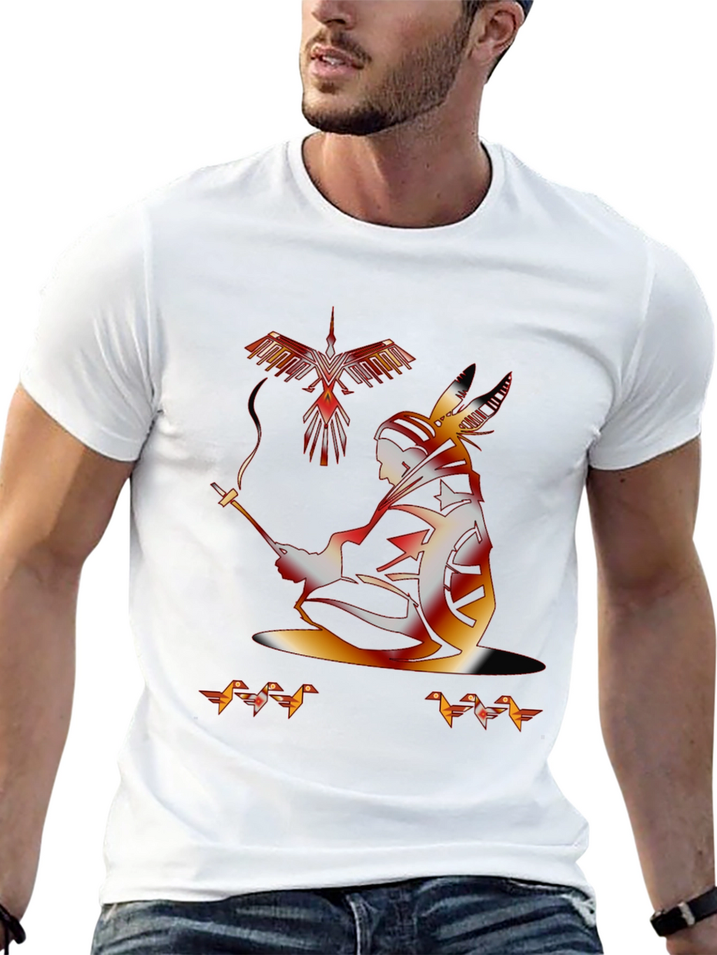 Native American Graphic Black T-Shirt