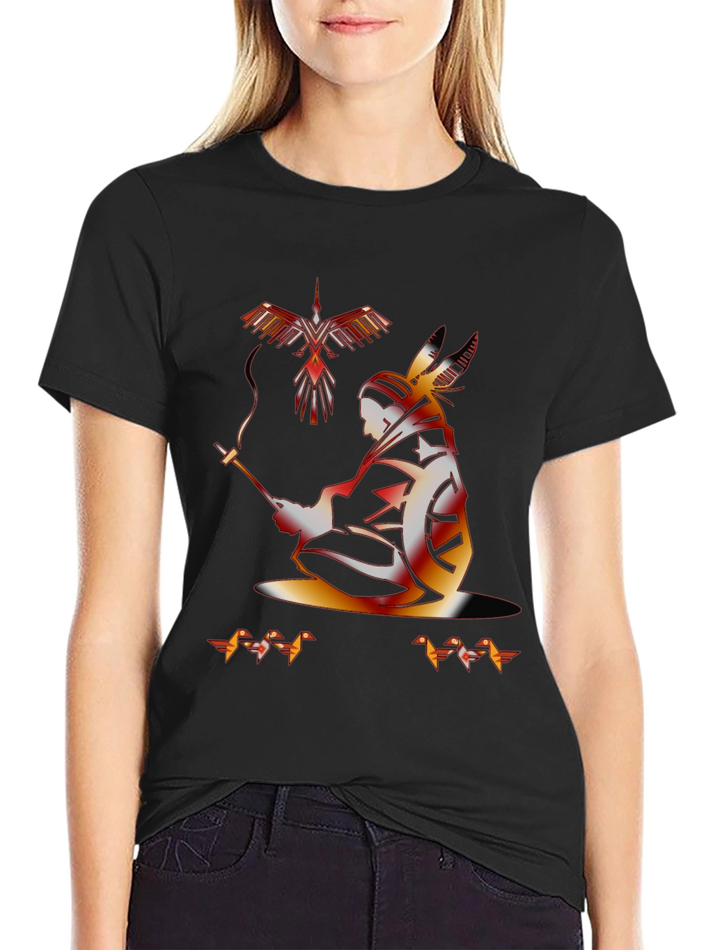 Native American Graphic Black T-Shirt