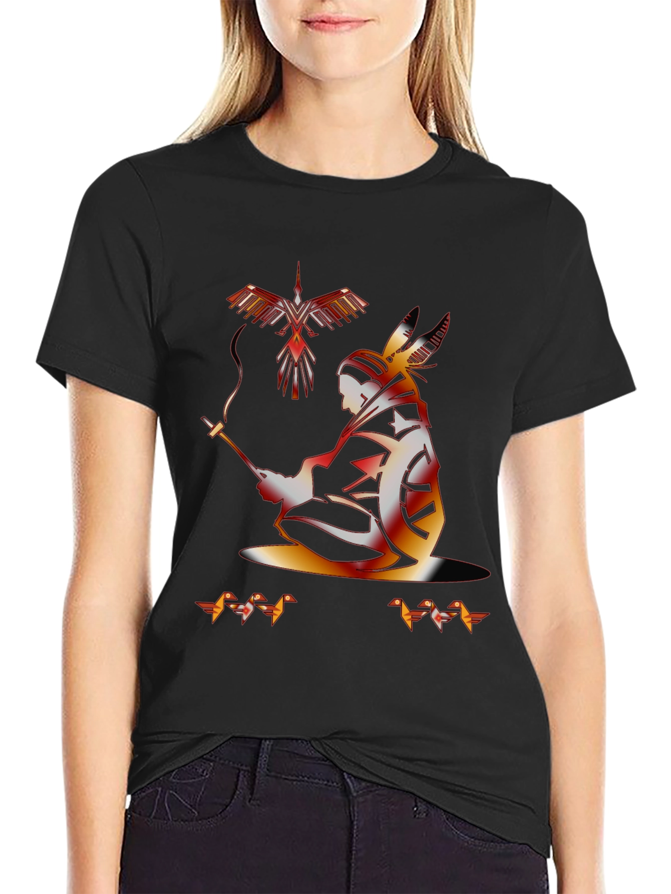 Native American Graphic Black T-Shirt