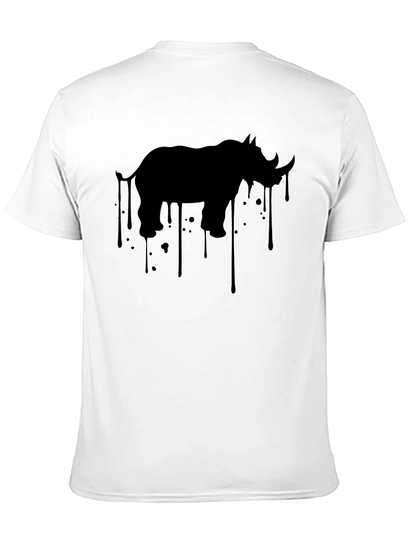 Rhinoceros Drip Graphic Black T-Shirt