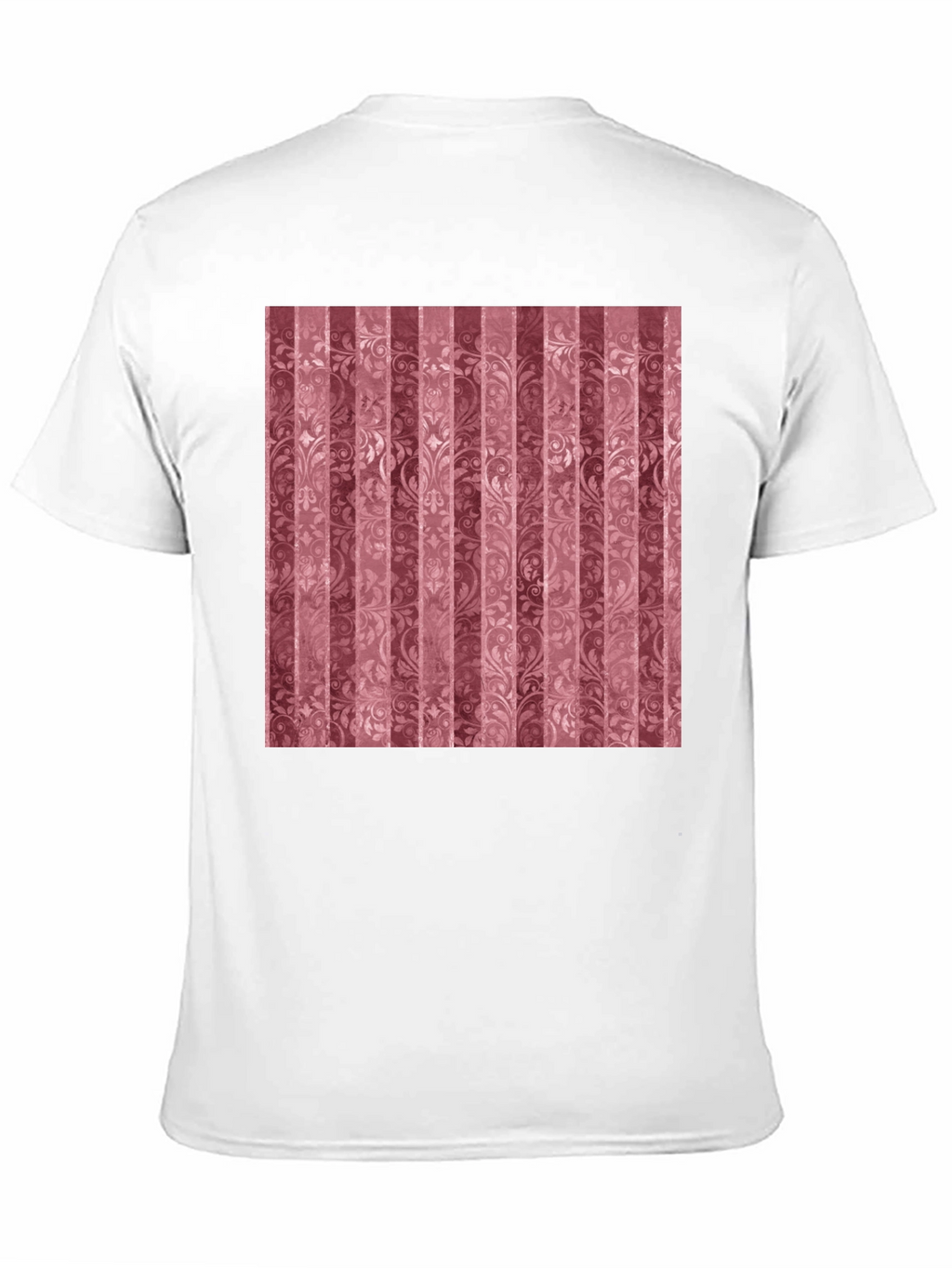 Striped Floral Pattern Black T-Shirt