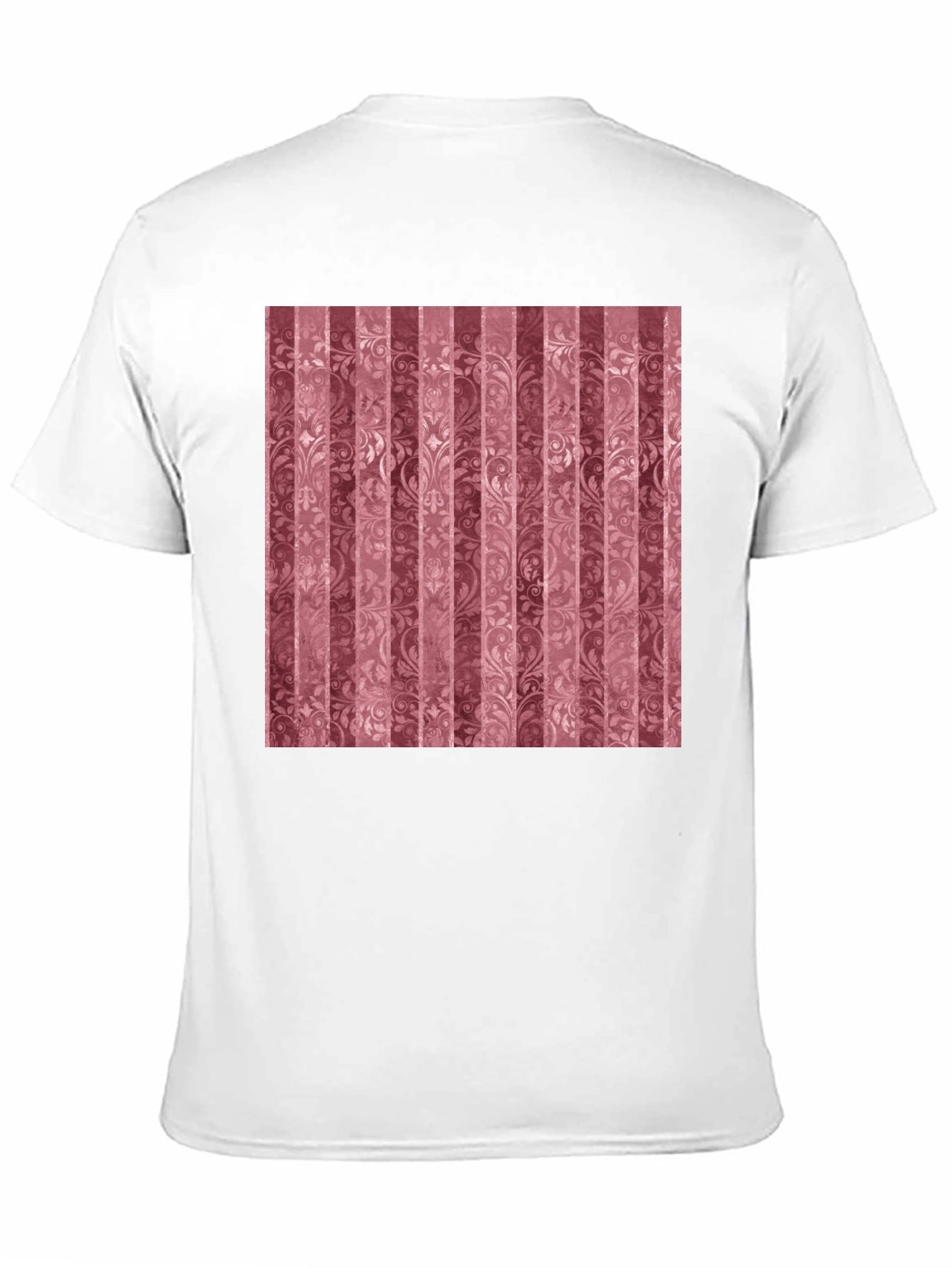 Striped Floral Pattern Black T-Shirt