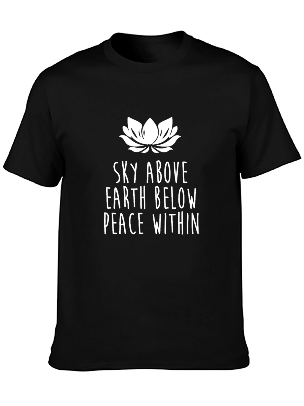Sky Above Earth Below Peace Within Black T-Shirt