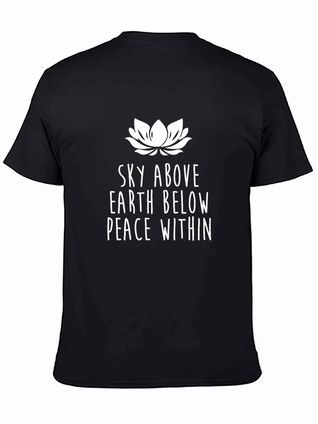 Sky Above Earth Below Peace Within Black T-Shirt