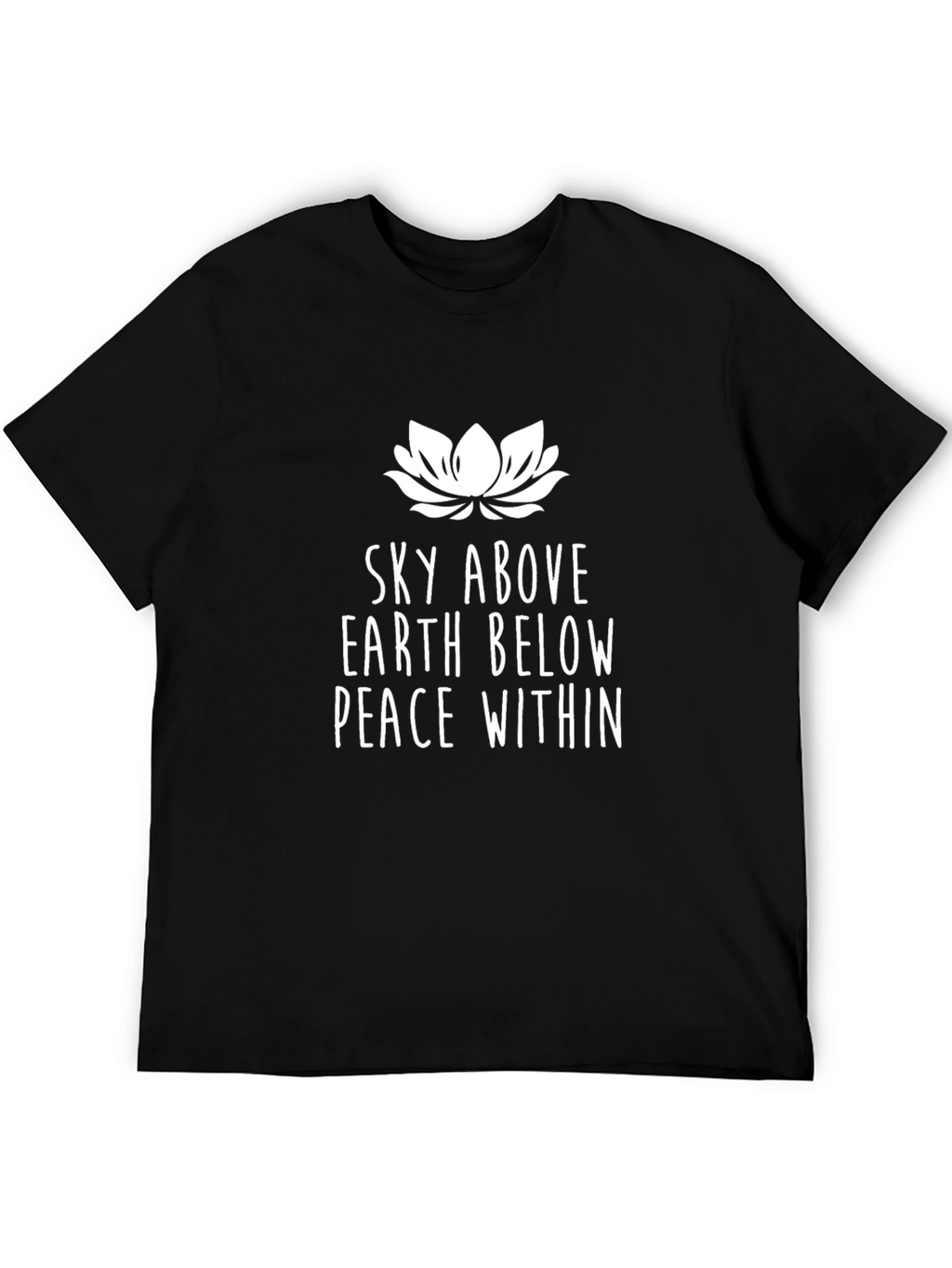 Sky Above Earth Below Peace Within Black T-Shirt