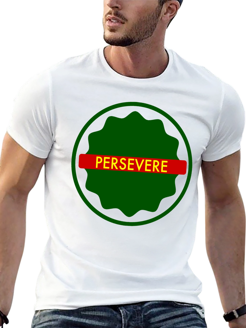 Persevere Graphic Tee - Black Cotton T-Shirt