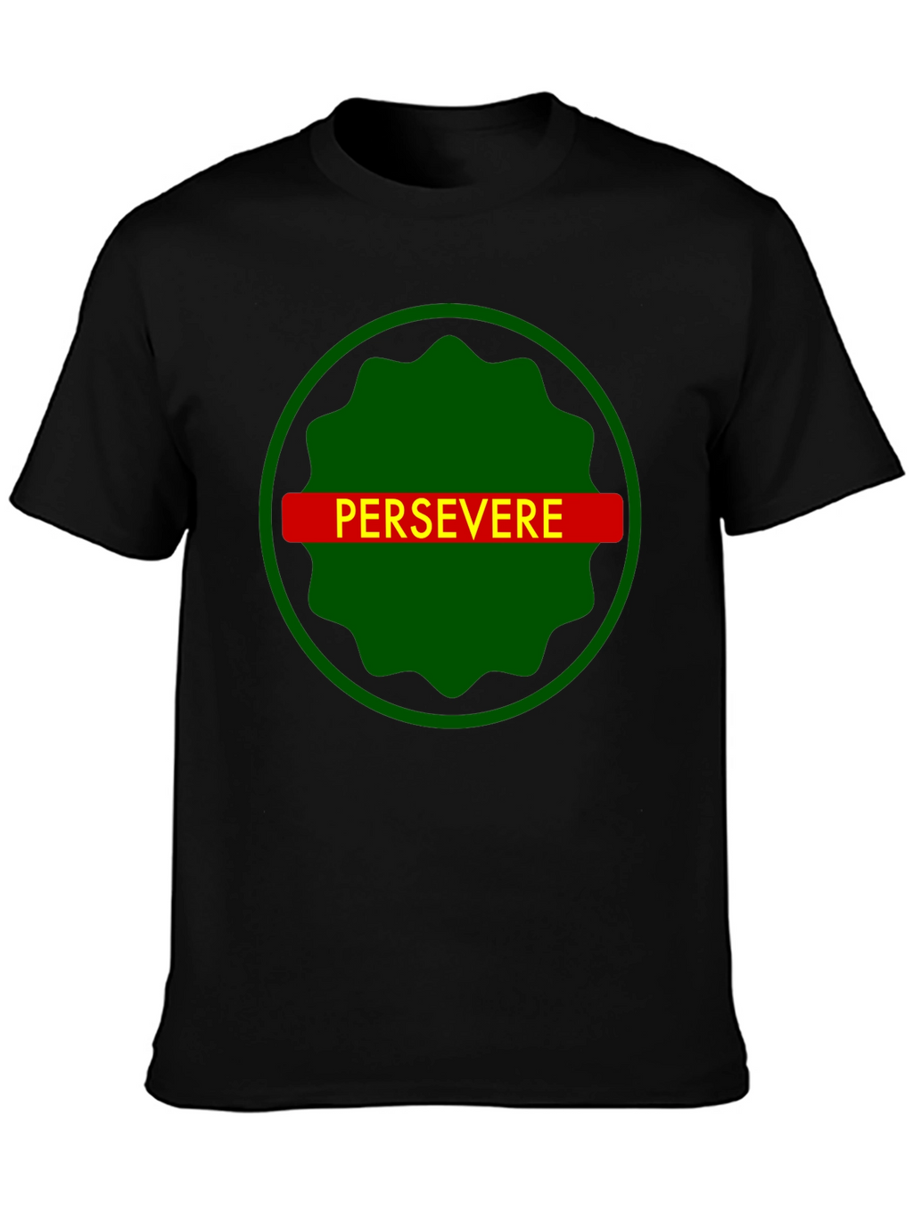 Persevere Graphic Tee - Black Cotton T-Shirt