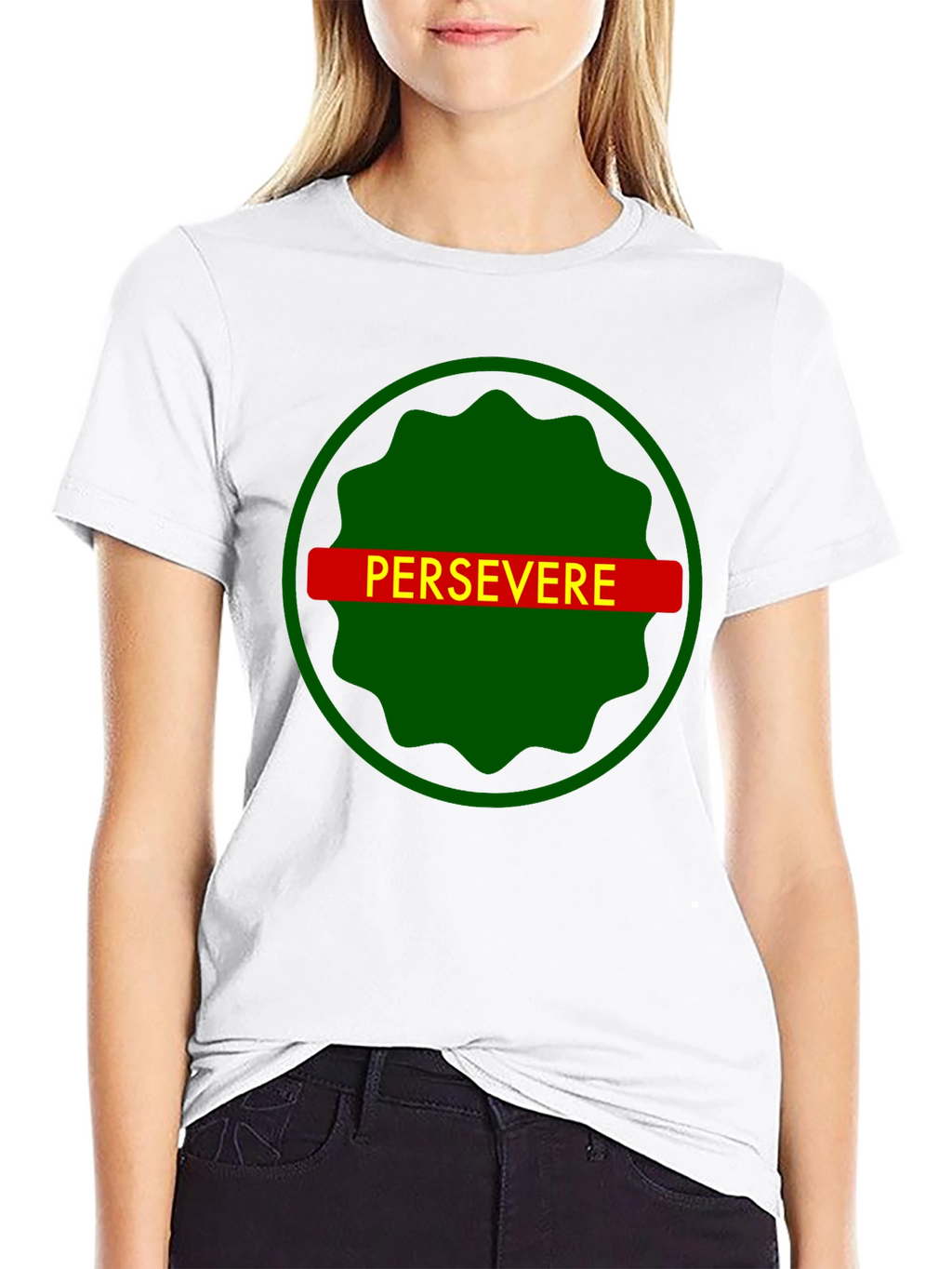 Persevere Graphic Tee - Black Cotton T-Shirt