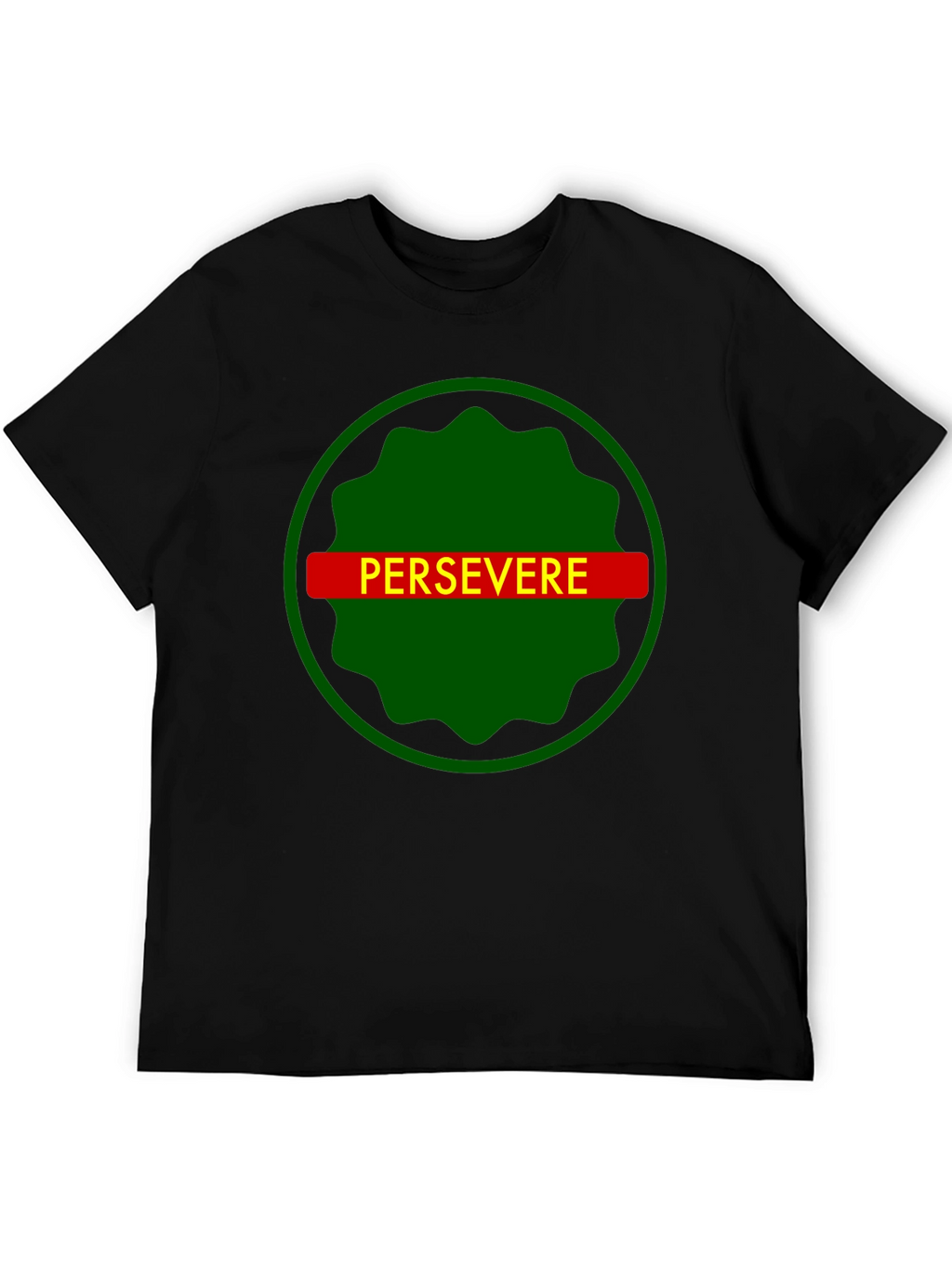 Persevere Graphic Tee - Black Cotton T-Shirt