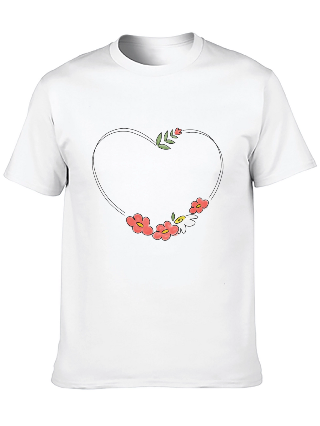 Floral Heart Graphic Tee - Stylish & Unique