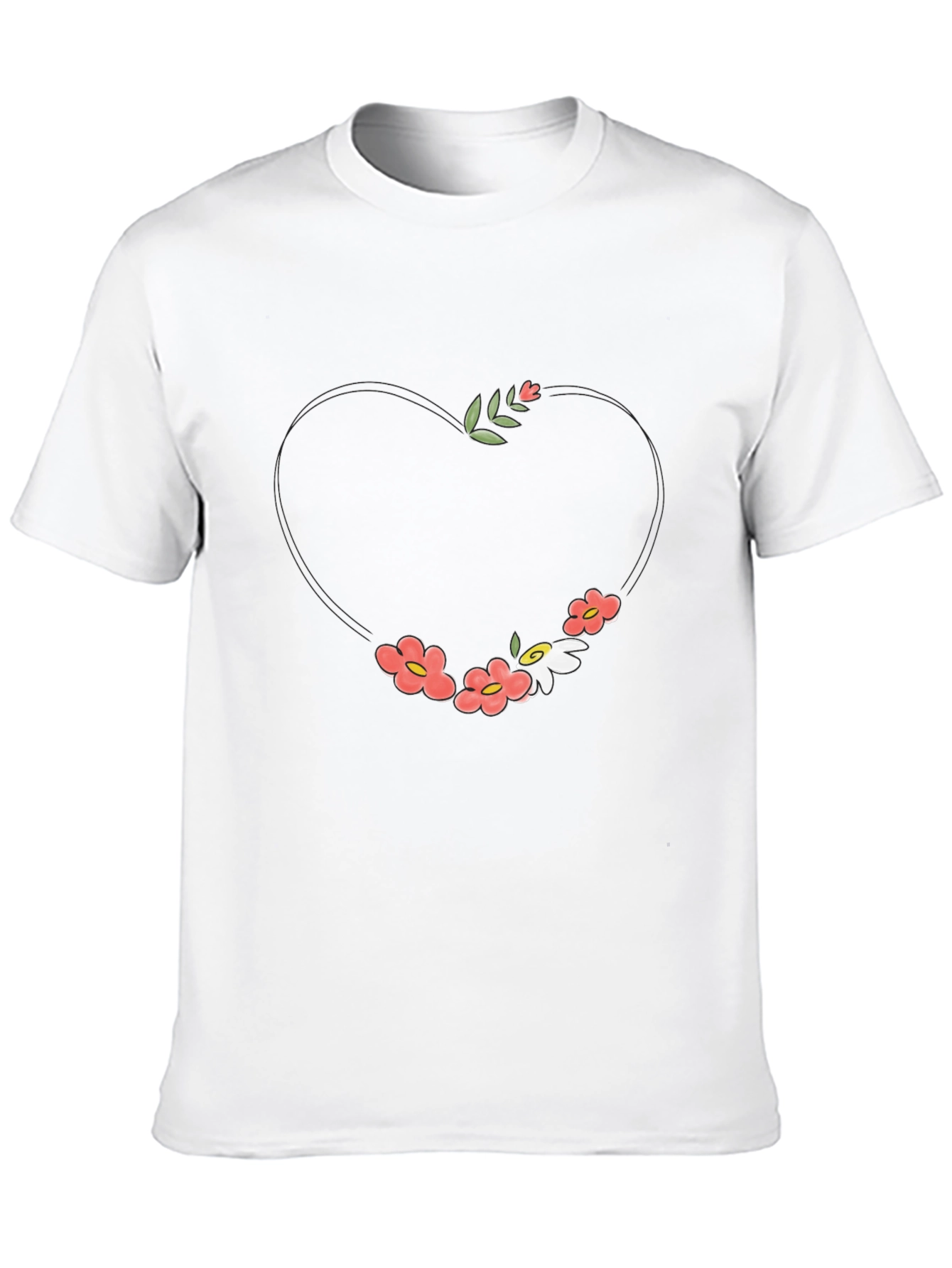 Floral Heart Graphic Tee - Stylish & Unique