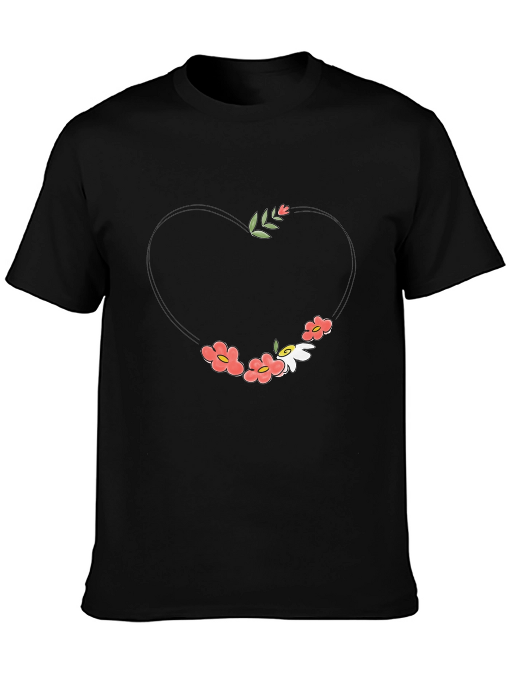 Floral Heart Graphic Tee - Stylish & Unique