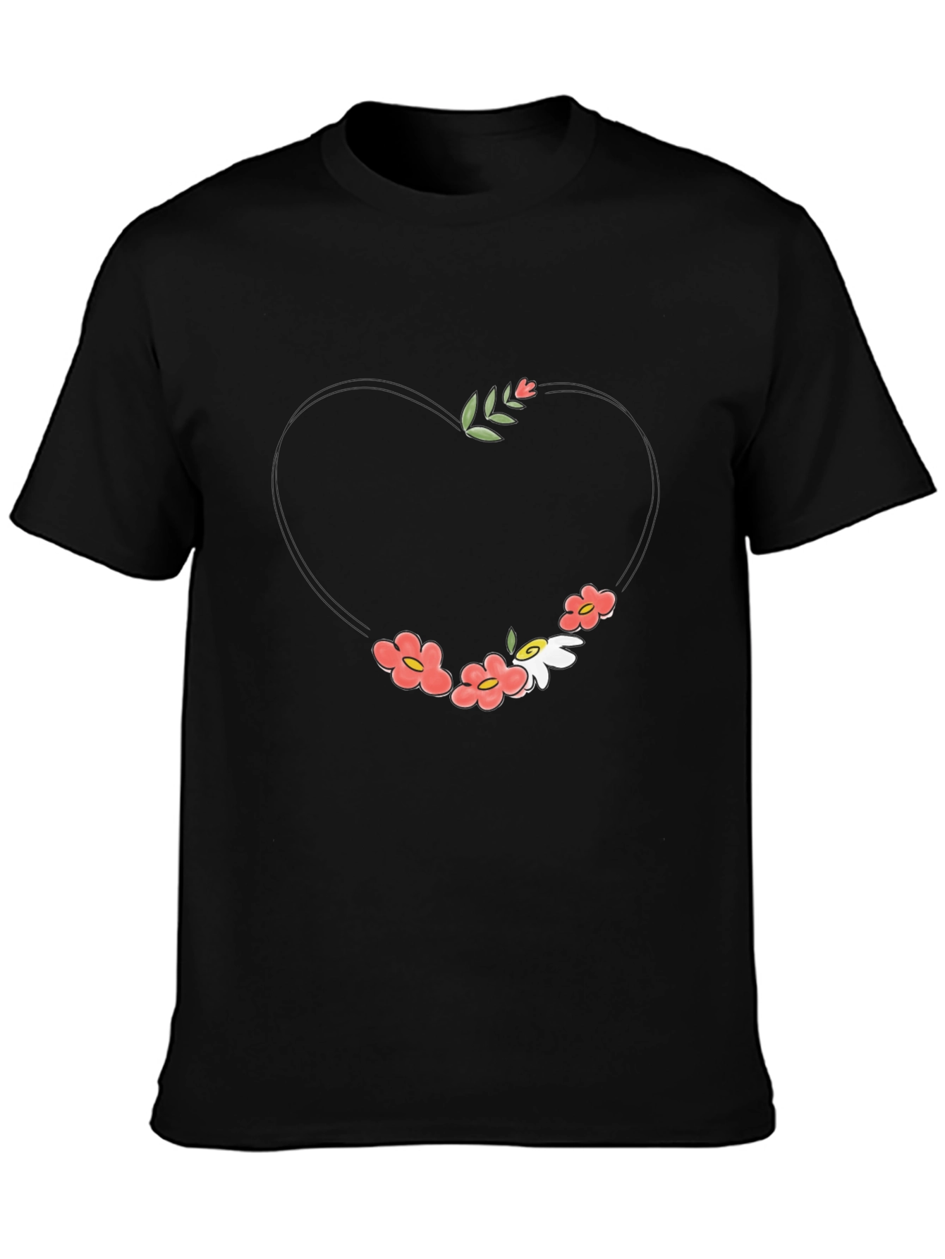 Floral Heart Graphic Tee - Stylish & Unique