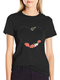 Floral Heart Graphic Tee - Stylish & Unique