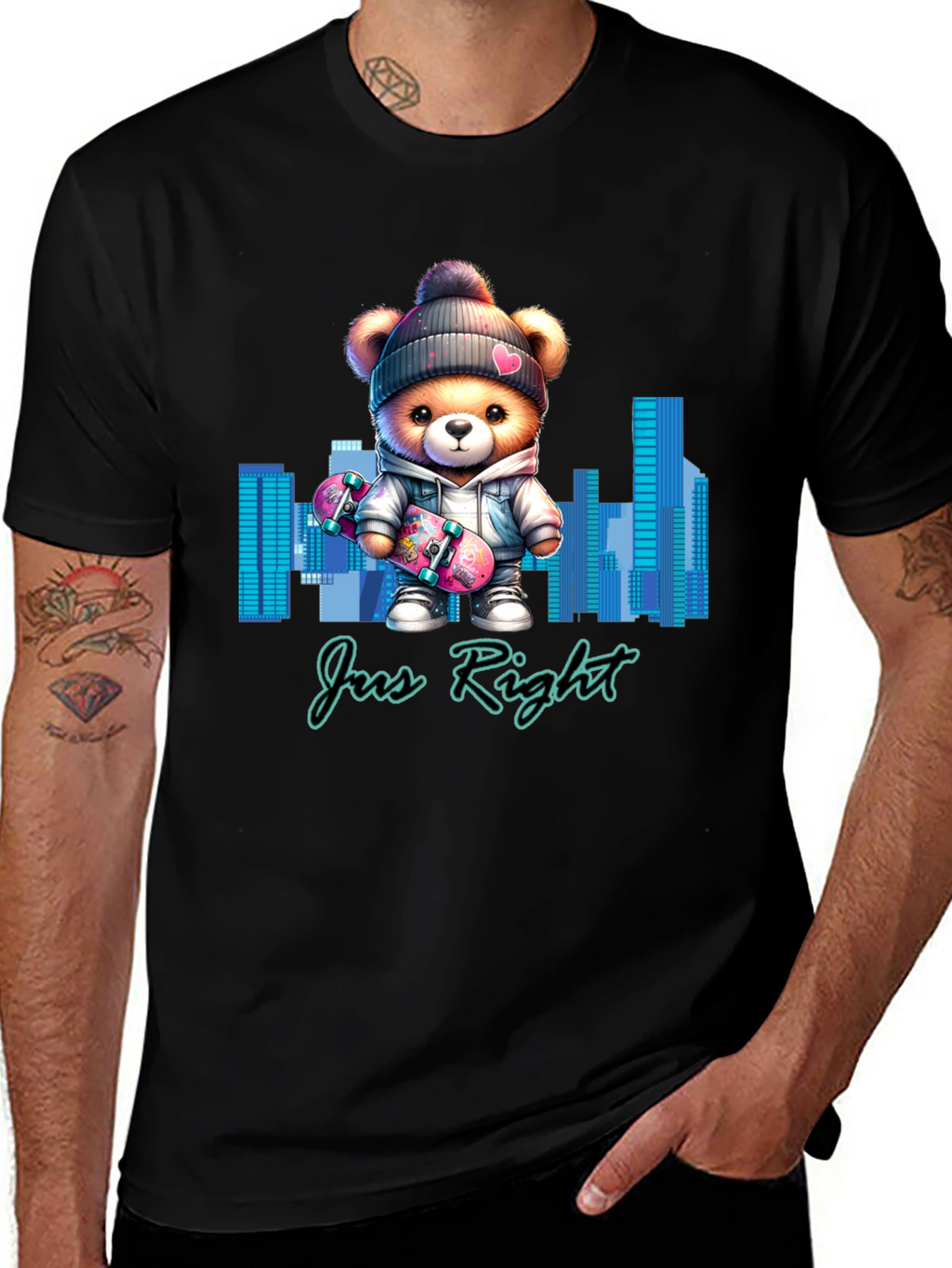Trendy Teddy Bear Skater T-Shirt