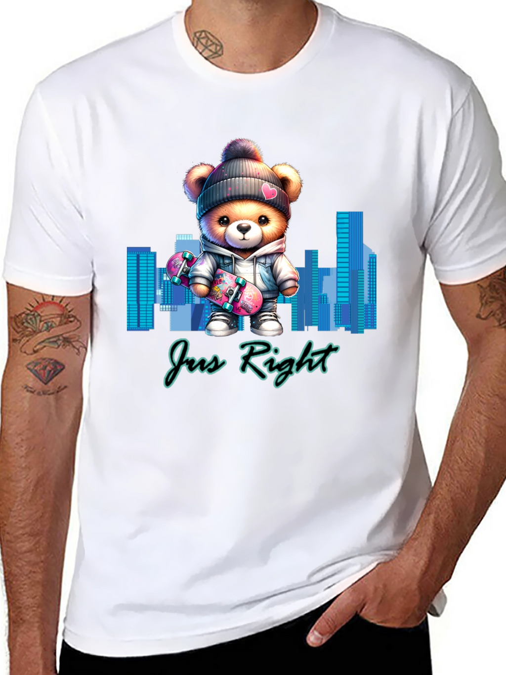Trendy Teddy Bear Skater T-Shirt