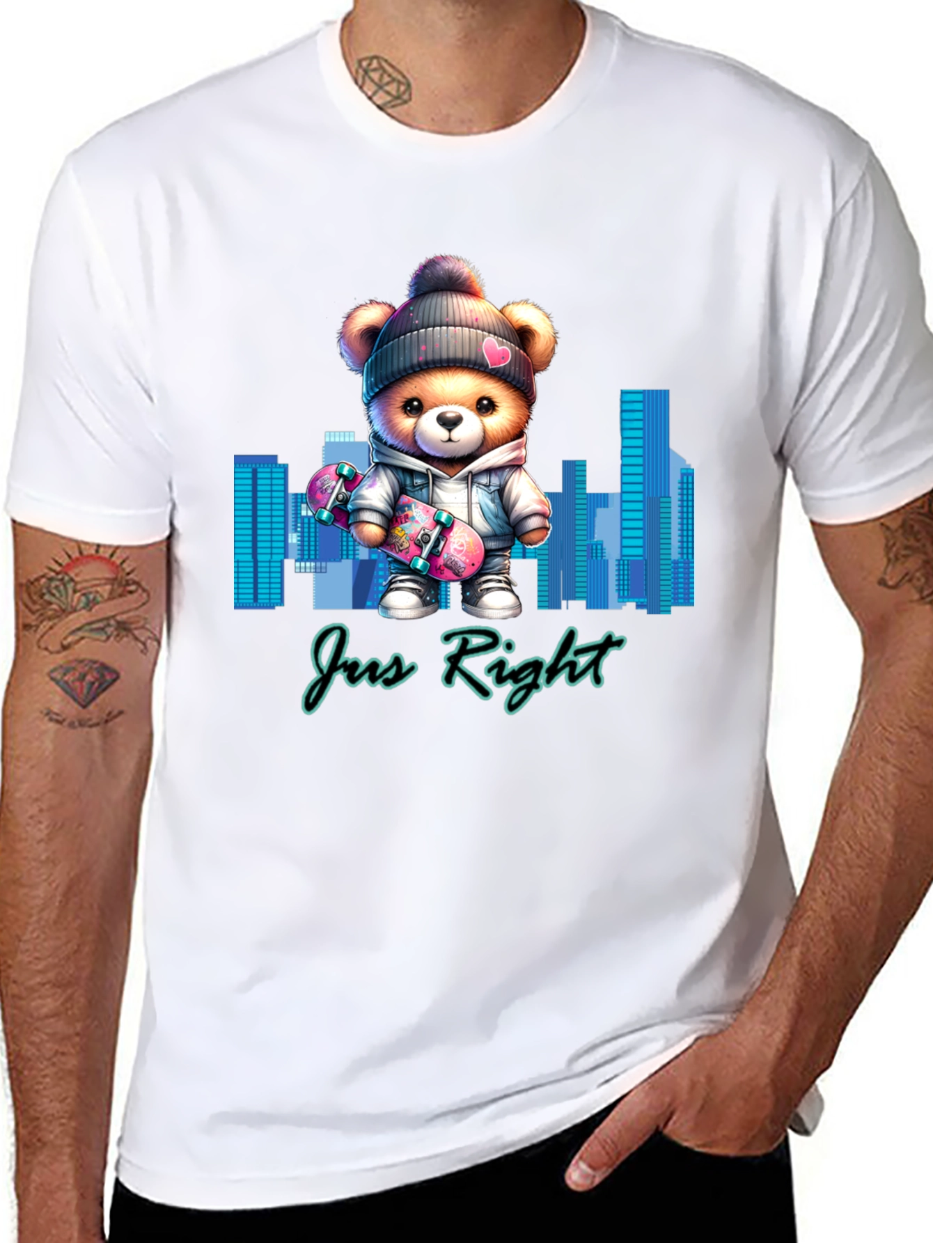 Trendy Teddy Bear Skater T-Shirt