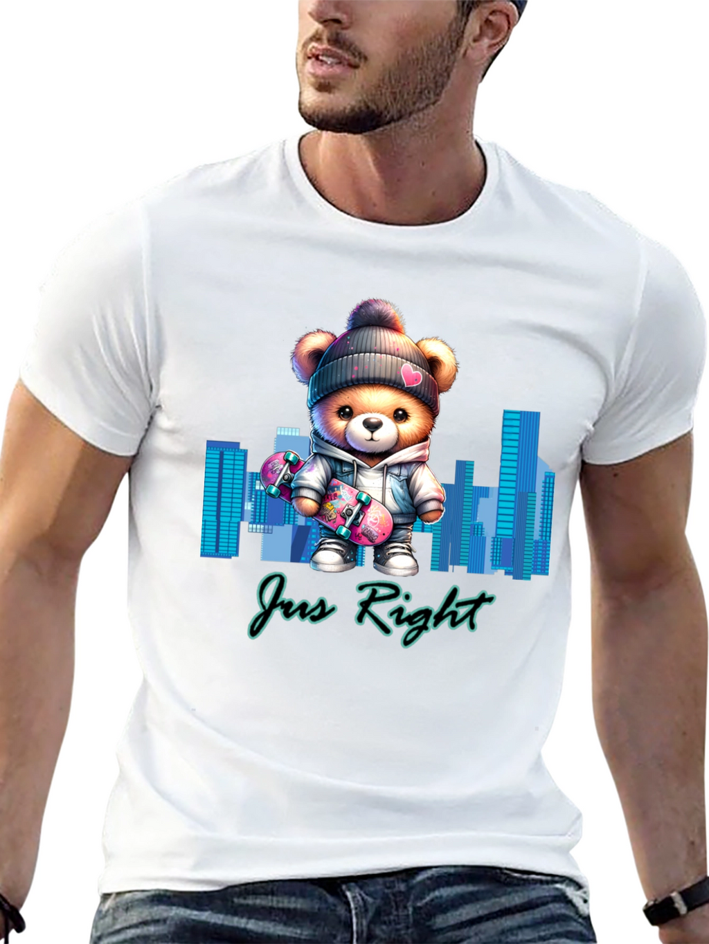 Trendy Teddy Bear Skater T-Shirt