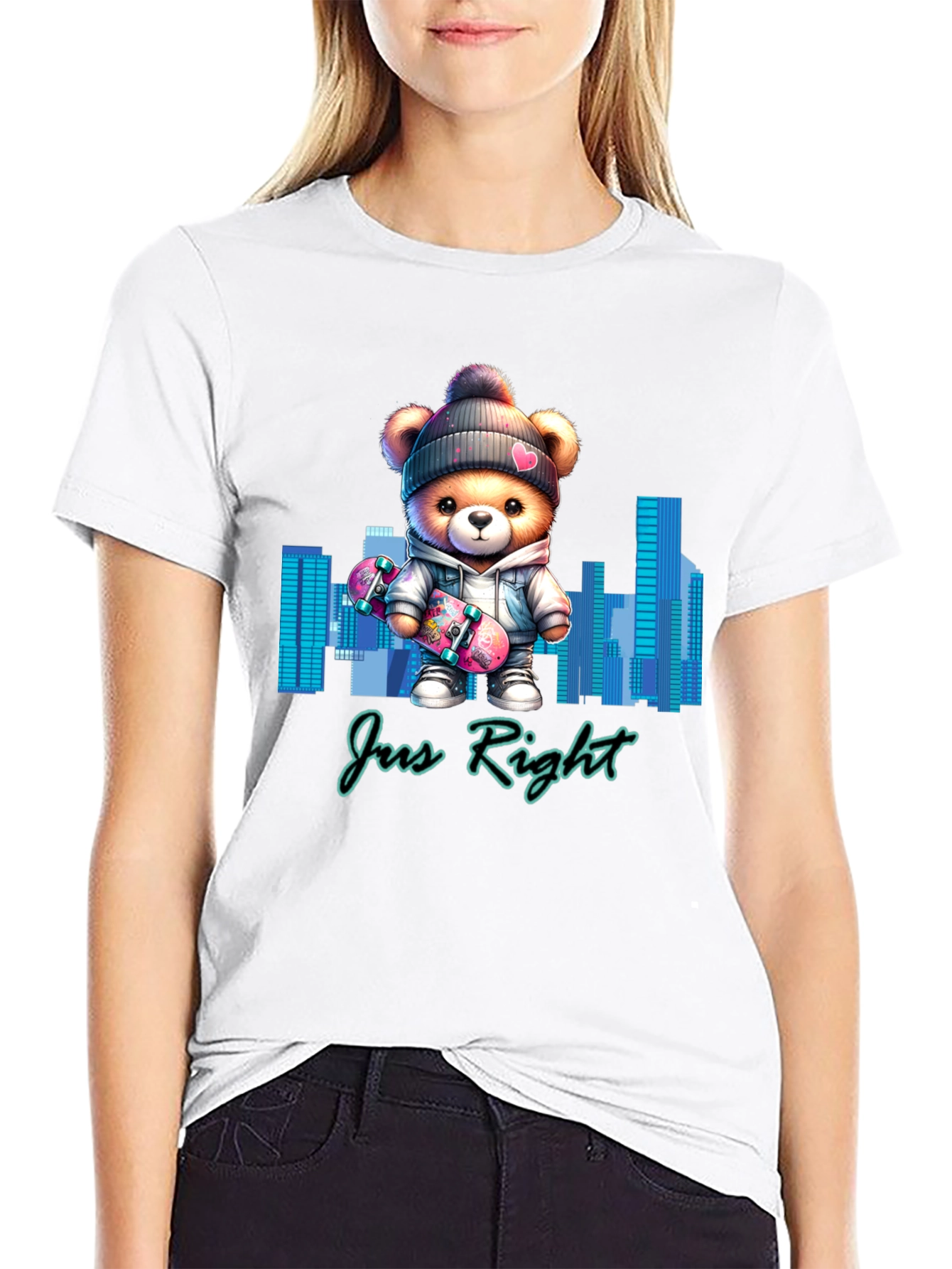 Trendy Teddy Bear Skater T-Shirt