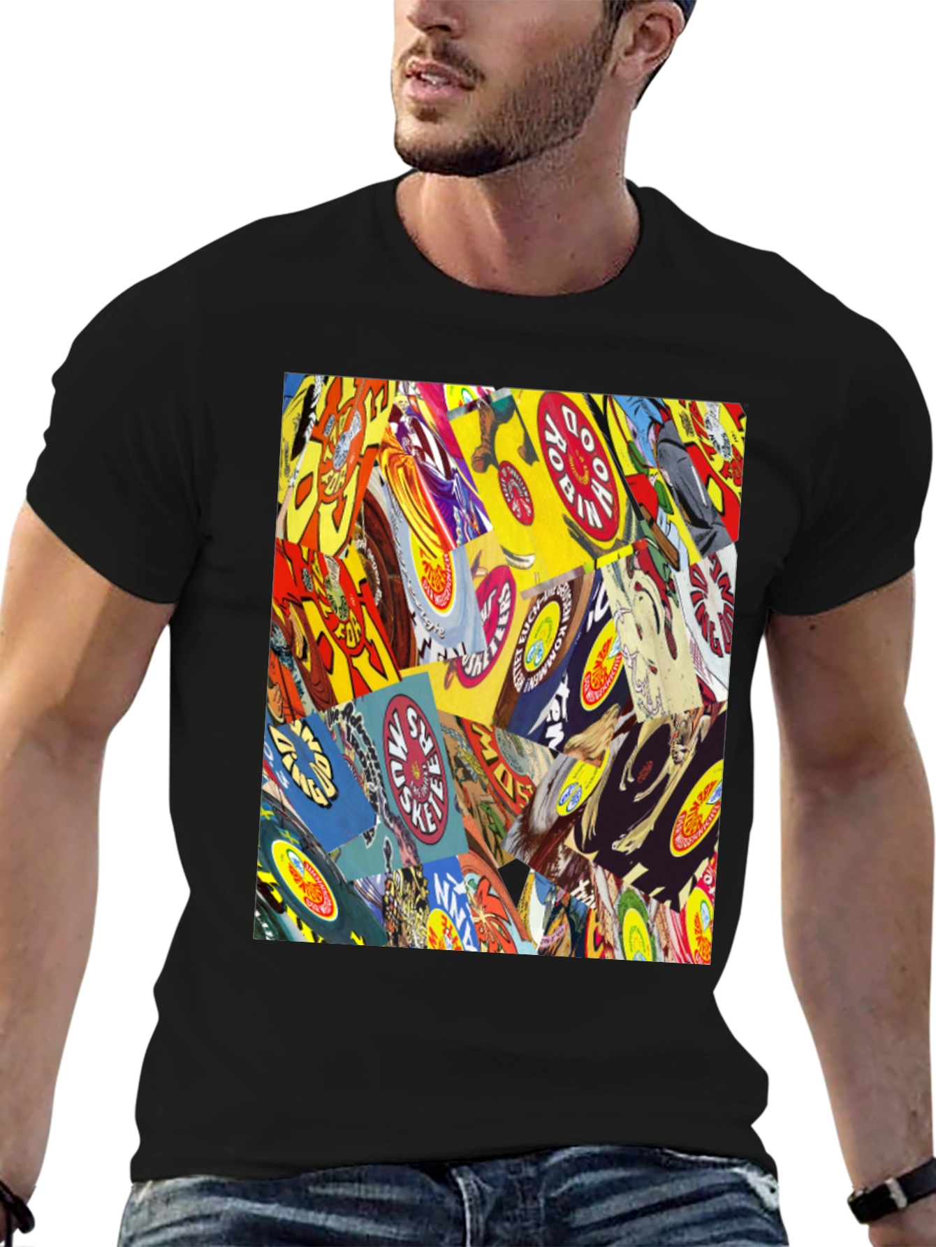 Comic Book Cover Print Black T-Shirt