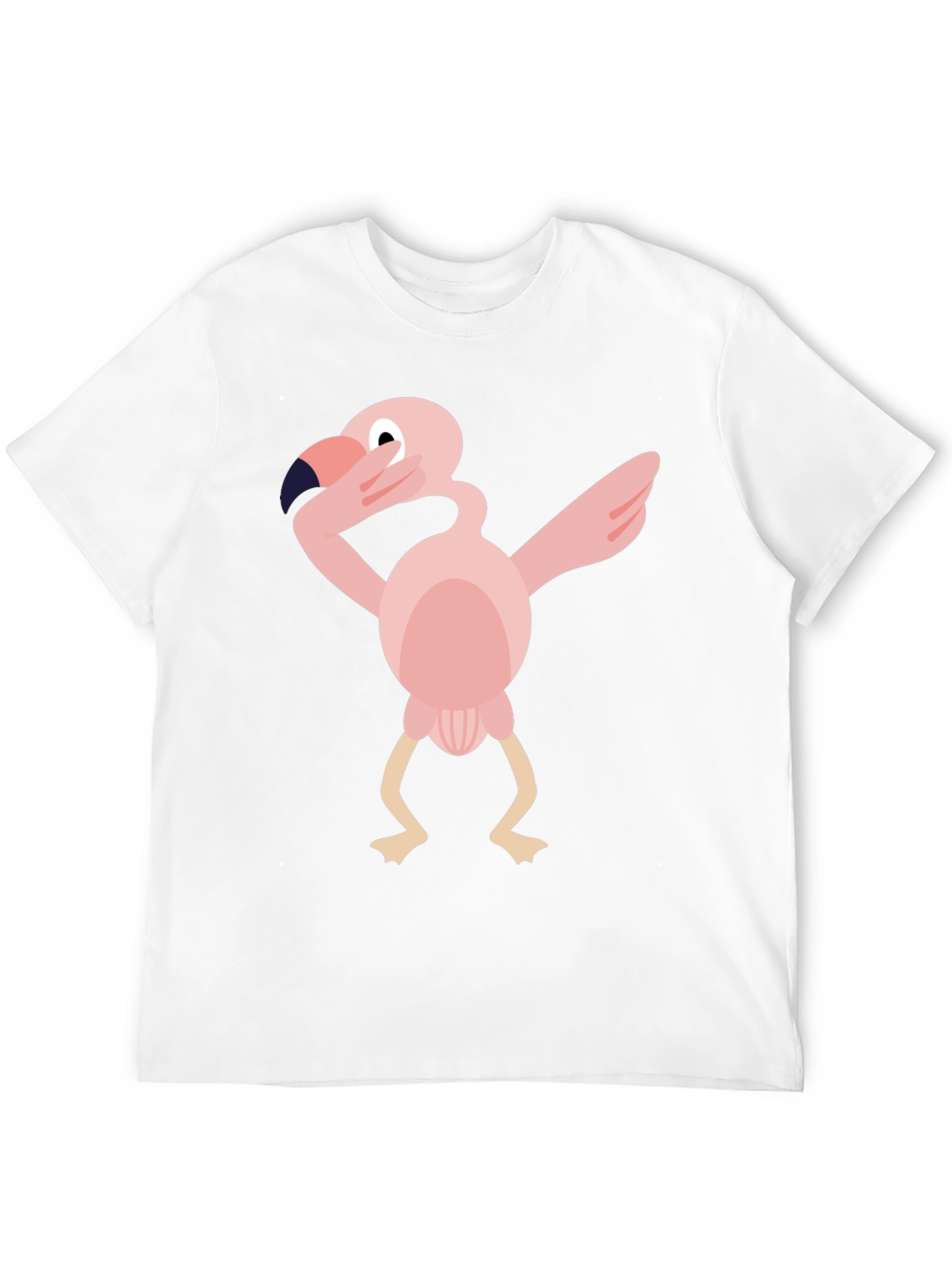 Dabbing Flamingo Graphic Tee - Black Cotton T-Shirt