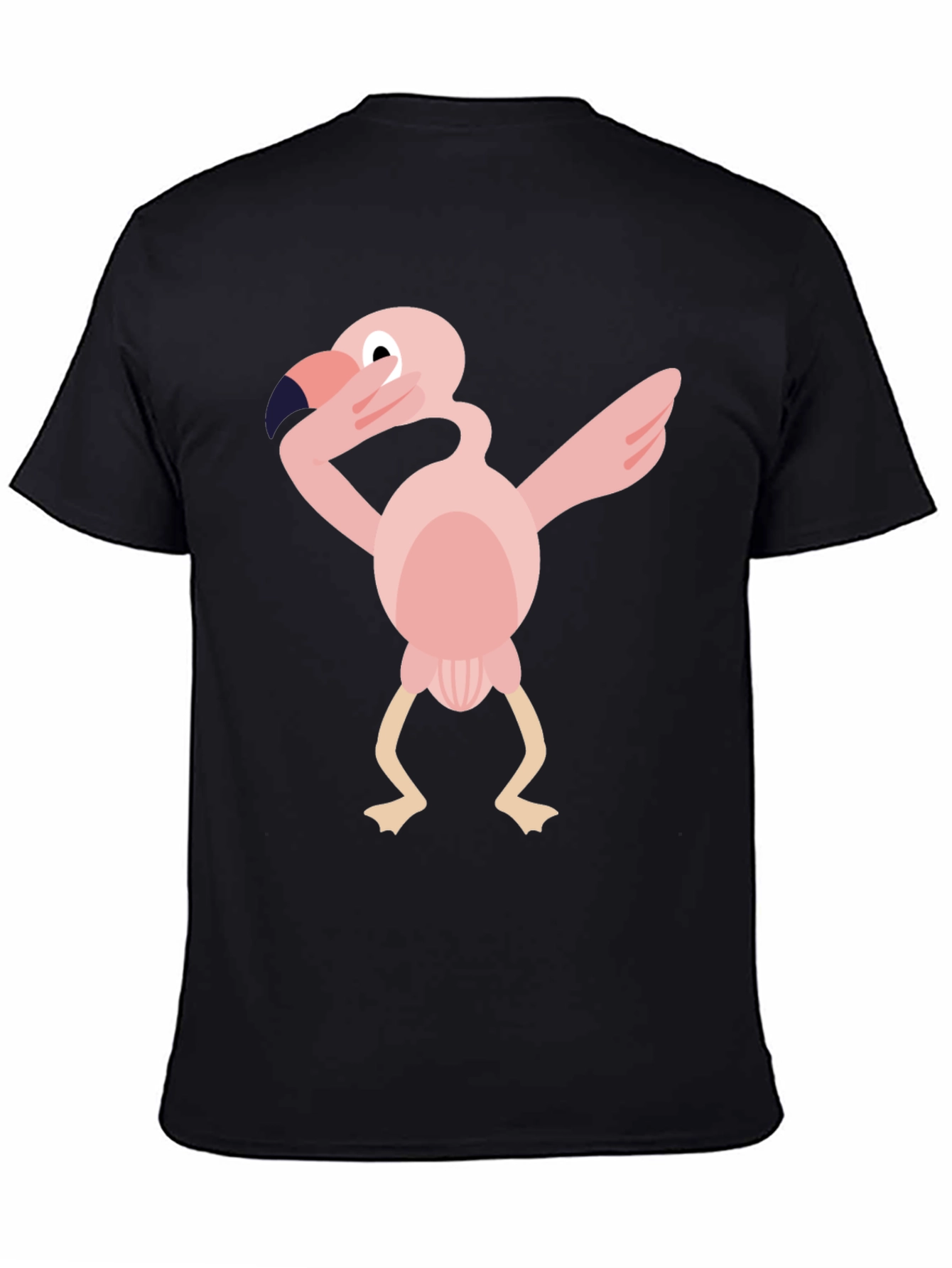 Dabbing Flamingo Graphic Tee - Black Cotton T-Shirt