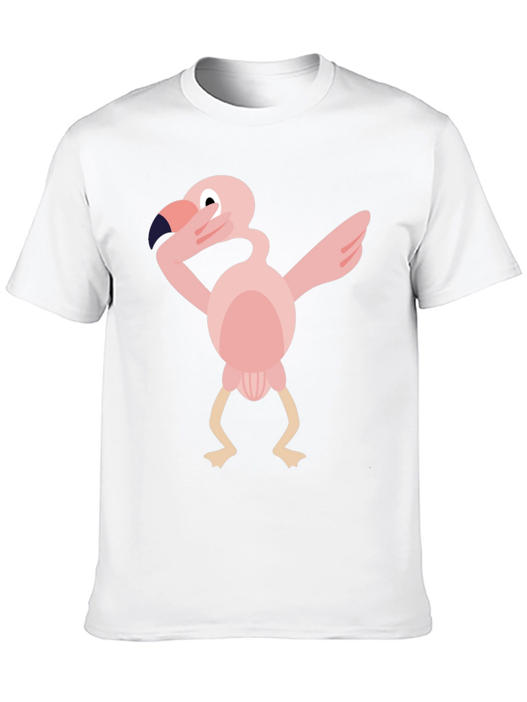 Dabbing Flamingo Graphic Tee - Black Cotton T-Shirt