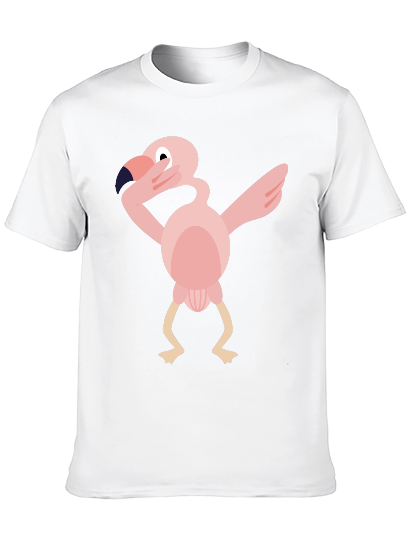 Dabbing Flamingo Graphic Tee - Black Cotton T-Shirt