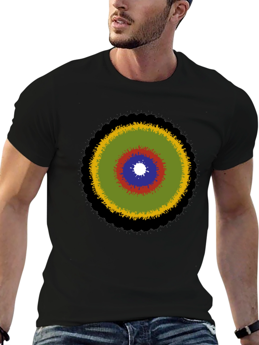 Abstract Target Graphic Tee - Stylish Casual Wear