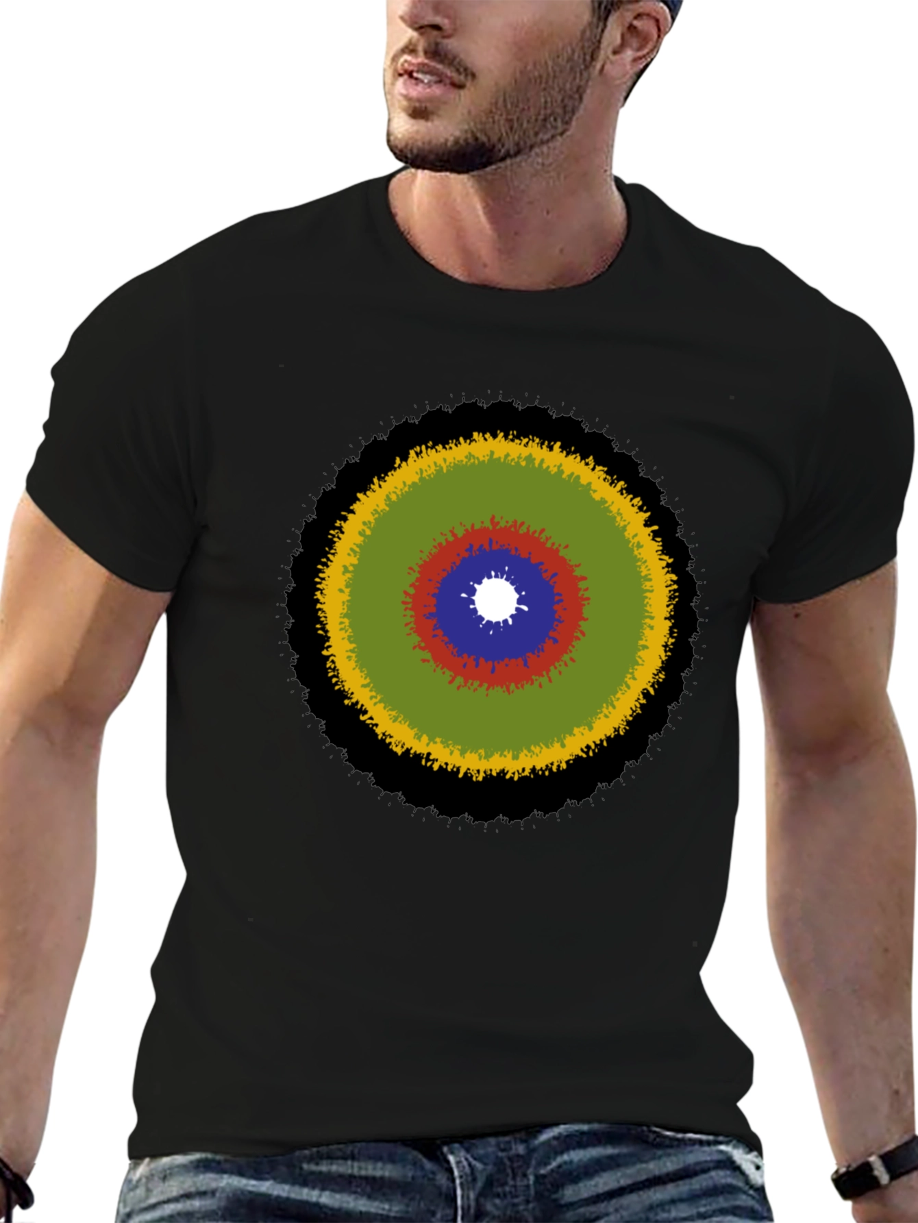 Abstract Target Graphic Tee - Stylish Casual Wear