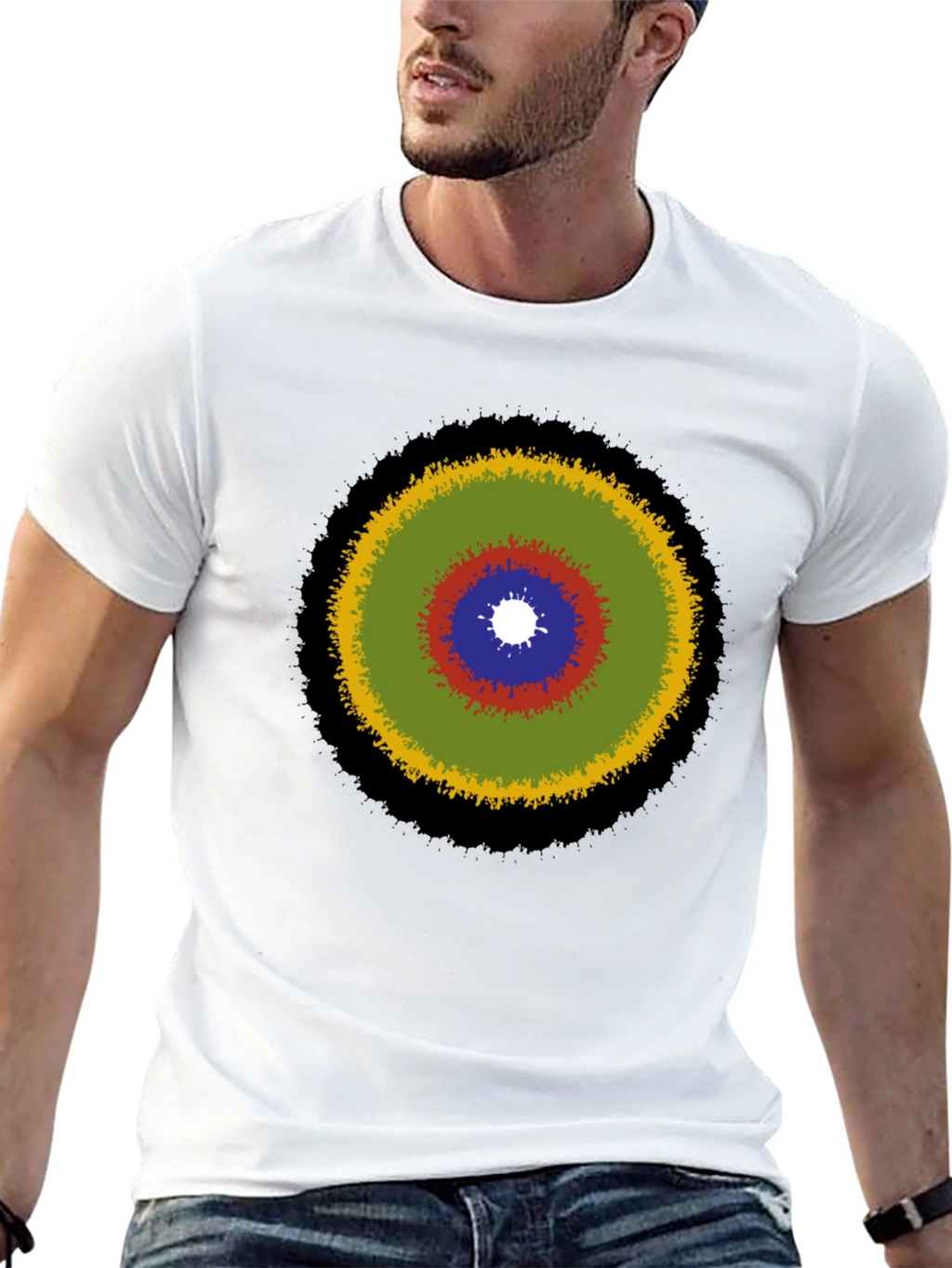 Abstract Target Graphic Tee - Stylish Casual Wear