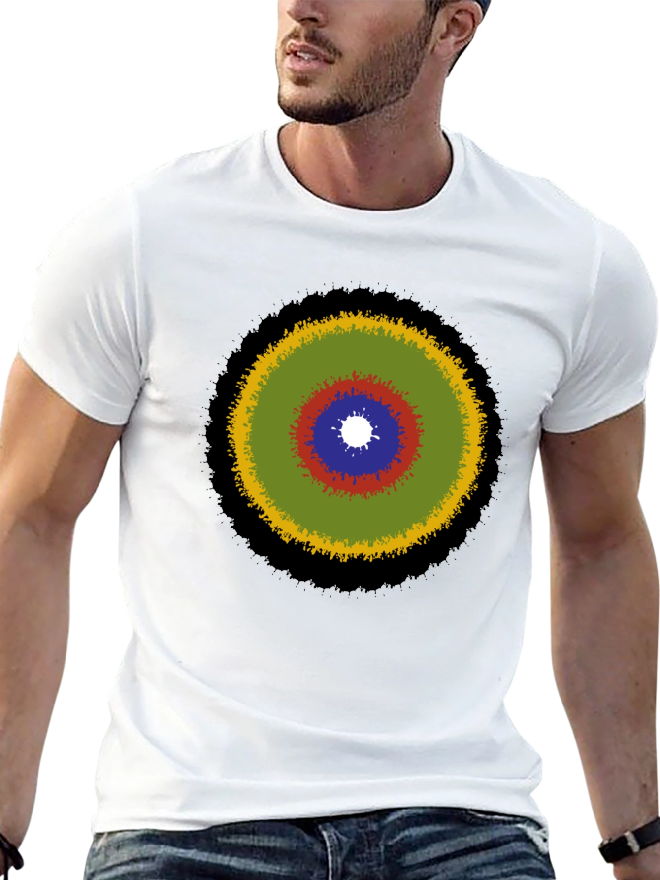 Abstract Target Graphic Tee - Stylish Casual Wear
