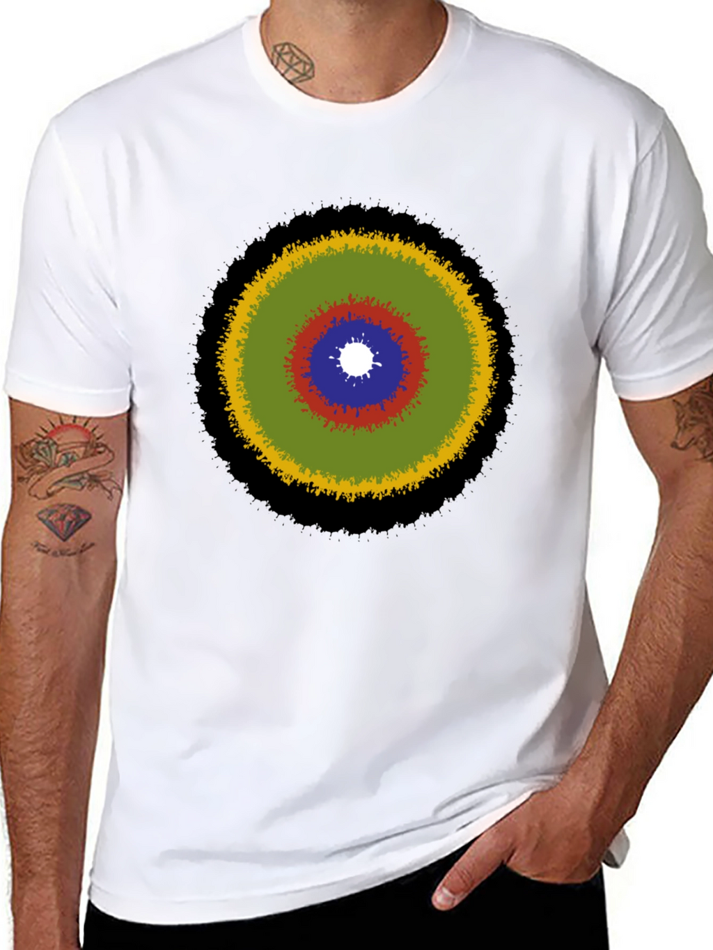 Abstract Target Graphic Tee - Stylish Casual Wear